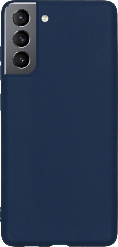 BASEY. Hoes Geschikt voor Samsung S21 Hoesje Siliconen Back Cover Case - Hoesje Geschikt voor Samsung Galaxy S21 Hoes Cover Hoesje - Donkerblauw