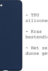 BASEY. Hoes Geschikt voor Samsung S21 Hoesje Siliconen Back Cover Case - Hoesje Geschikt voor Samsung Galaxy S21 Hoes Cover Hoesje - Donkerblauw