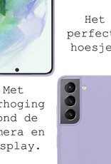 BASEY. Hoes Geschikt voor Samsung S21 Hoesje Siliconen Back Cover Case - Hoesje Geschikt voor Samsung Galaxy S21 Hoes Cover Hoesje - Lila