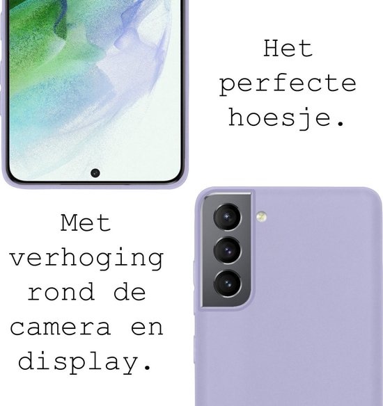 BASEY. Hoes Geschikt voor Samsung S21 Hoesje Siliconen Back Cover Case - Hoesje Geschikt voor Samsung Galaxy S21 Hoes Cover Hoesje - Lila