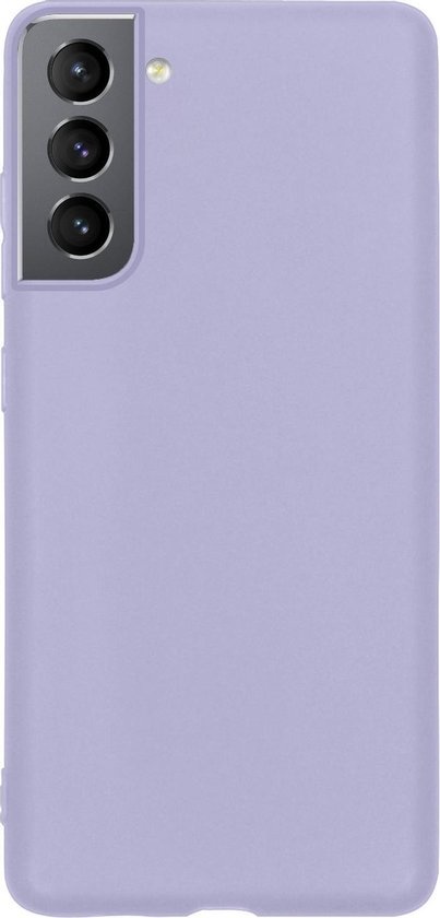 BASEY. Hoes Geschikt voor Samsung S21 Hoesje Siliconen Back Cover Case - Hoesje Geschikt voor Samsung Galaxy S21 Hoes Cover Hoesje - Lila