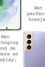 BASEY. Hoes Geschikt voor Samsung S21 Hoesje Siliconen Back Cover Case - Hoesje Geschikt voor Samsung Galaxy S21 Hoes Cover Hoesje - Transparant - 2 Stuks