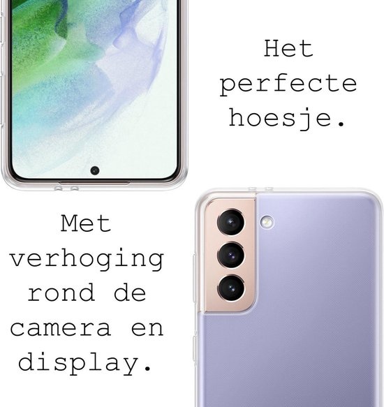 BASEY. Hoes Geschikt voor Samsung S21 Hoesje Siliconen Back Cover Case - Hoesje Geschikt voor Samsung Galaxy S21 Hoes Cover Hoesje - Transparant - 2 Stuks