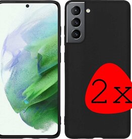 BASEY. 2 PACK - BASEY Samsung Galaxy S21 hoesje siliconen - Zwart
