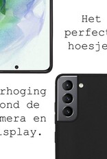 BASEY. Hoes Geschikt voor Samsung S21 Hoesje Siliconen Back Cover Case - Hoesje Geschikt voor Samsung Galaxy S21 Hoes Cover Hoesje - Zwart - 2 Stuks