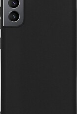 BASEY. Hoes Geschikt voor Samsung S21 Hoesje Siliconen Back Cover Case - Hoesje Geschikt voor Samsung Galaxy S21 Hoes Cover Hoesje - Zwart - 2 Stuks