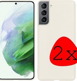 2 PACK - BASEY Samsung Galaxy S21 hoesje siliconen - Wit