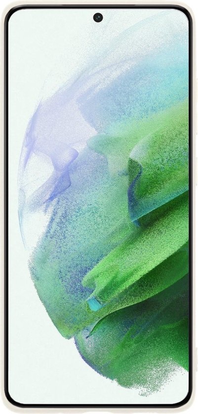 BASEY. Hoes Geschikt voor Samsung S21 Hoesje Siliconen Back Cover Case - Hoesje Geschikt voor Samsung Galaxy S21 Hoes Cover Hoesje - Wit - 2 Stuks