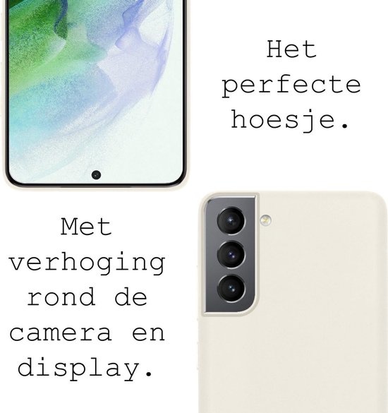 BASEY. Hoes Geschikt voor Samsung S21 Hoesje Siliconen Back Cover Case - Hoesje Geschikt voor Samsung Galaxy S21 Hoes Cover Hoesje - Wit - 2 Stuks