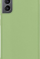Hoes Geschikt voor Samsung S21 Hoesje Siliconen Back Cover Case - Hoesje Geschikt voor Samsung Galaxy S21 Hoes Cover Hoesje - Groen - 2 Stuks