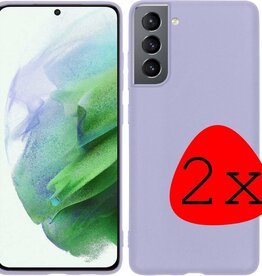 2 PACK - BASEY Samsung Galaxy S21 hoesje siliconen - Lila