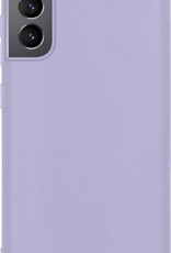 Hoes Geschikt voor Samsung S21 Hoesje Siliconen Back Cover Case - Hoesje Geschikt voor Samsung Galaxy S21 Hoes Cover Hoesje - Lila - 2 Stuks
