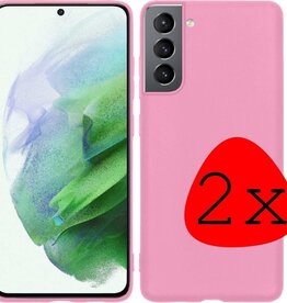 2 PACK - BASEY Samsung Galaxy S21 hoesje siliconen - Roze