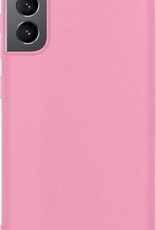 BASEY. Hoes Geschikt voor Samsung S21 Hoesje Siliconen Back Cover Case - Hoesje Geschikt voor Samsung Galaxy S21 Hoes Cover Hoesje - Roze - 2 Stuks