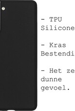 BASEY. Hoes Geschikt voor Samsung S21 Plus Hoesje Siliconen Back Cover Case - Hoesje Geschikt voor Samsung Galaxy S21 Plus Hoes Cover Hoesje - Zwart