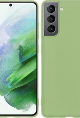 Hoes Geschikt voor Samsung S21 Plus Hoesje Siliconen Back Cover Case - Hoesje Geschikt voor Samsung Galaxy S21 Plus Hoes Cover Hoesje - Groen