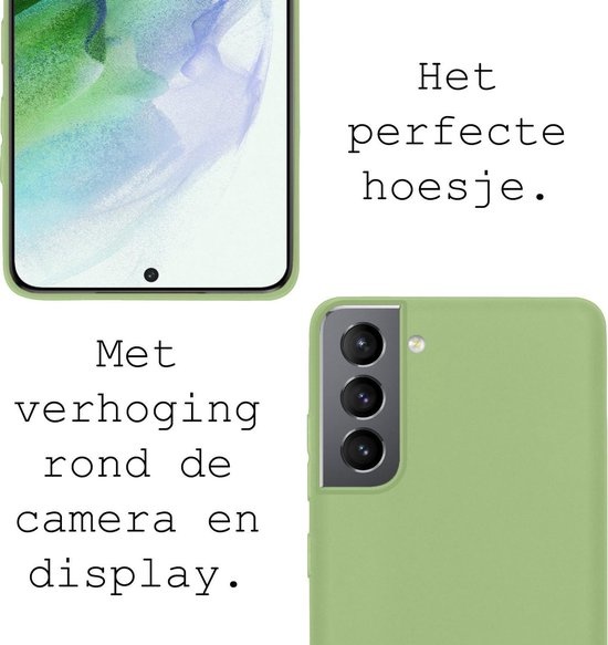 BASEY. Hoes Geschikt voor Samsung S21 Plus Hoesje Siliconen Back Cover Case - Hoesje Geschikt voor Samsung Galaxy S21 Plus Hoes Cover Hoesje - Groen