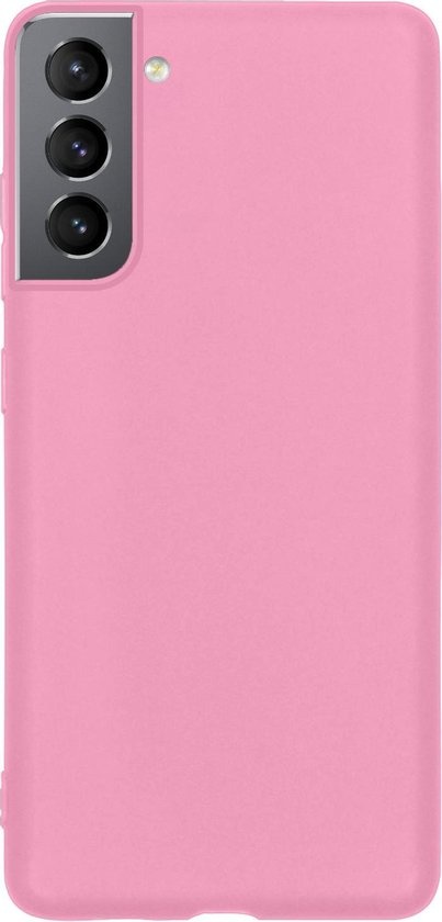 BASEY. Hoes Geschikt voor Samsung S21 Plus Hoesje Siliconen Back Cover Case - Hoesje Geschikt voor Samsung Galaxy S21 Plus Hoes Cover Hoesje - Roze