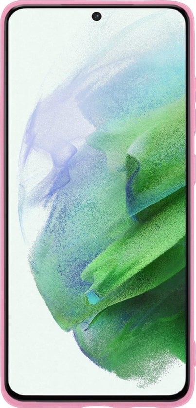 Hoes Geschikt voor Samsung S21 Plus Hoesje Siliconen Back Cover Case - Hoesje Geschikt voor Samsung Galaxy S21 Plus Hoes Cover Hoesje - Roze
