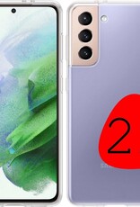 BASEY. Hoes Geschikt voor Samsung S21 Plus Hoesje Siliconen Back Cover Case - Hoesje Geschikt voor Samsung Galaxy S21 Plus Hoes Cover Hoesje - Transparant - 2 Stuks