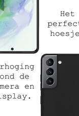 BASEY. Hoes Geschikt voor Samsung S21 Plus Hoesje Siliconen Back Cover Case - Hoesje Geschikt voor Samsung Galaxy S21 Plus Hoes Cover Hoesje - Zwart - 2 Stuks