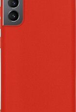 BASEY. Hoes Geschikt voor Samsung S21 Plus Hoesje Siliconen Back Cover Case - Hoesje Geschikt voor Samsung Galaxy S21 Plus Hoes Cover Hoesje - Rood - 2 Stuks
