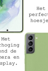 BASEY. Hoes Geschikt voor Samsung S21 Plus Hoesje Siliconen Back Cover Case - Hoesje Geschikt voor Samsung Galaxy S21 Plus Hoes Cover Hoesje - Groen - 2 Stuks