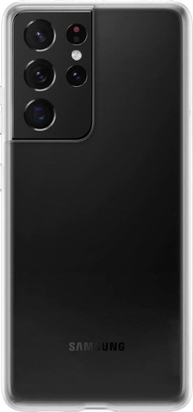 BASEY. Hoes Geschikt voor Samsung S21 Ultra Hoesje Siliconen Back Cover Case - Hoesje Geschikt voor Samsung Galaxy S21 Ultra Hoes Cover Hoesje - Transparant