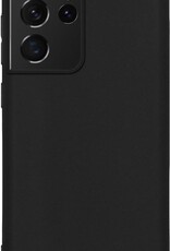 BASEY. Hoes Geschikt voor Samsung S21 Ultra Hoesje Siliconen Back Cover Case - Hoesje Geschikt voor Samsung Galaxy S21 Ultra Hoes Cover Hoesje - Zwart