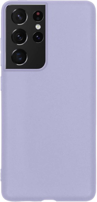 BASEY. Hoes Geschikt voor Samsung S21 Ultra Hoesje Siliconen Back Cover Case - Hoesje Geschikt voor Samsung Galaxy S21 Ultra Hoes Cover Hoesje - Lila