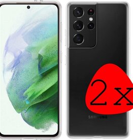 BASEY. 2 PACK - BASEY Samsung Galaxy S21 Ultra hoesje siliconen - Transparant