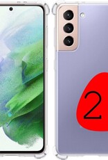 BASEY. Hoes Geschikt voor Samsung S21 Plus Hoesje Shock Proof Case Hoes Siliconen - Hoesje Geschikt voor Samsung Galaxy S21 Plus Hoes Cover Shockproof - Transparant - 2 Stuks