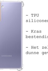 BASEY. Hoes Geschikt voor Samsung S21 Plus Hoesje Shock Proof Case Hoes Siliconen - Hoesje Geschikt voor Samsung Galaxy S21 Plus Hoes Cover Shockproof - Transparant - 2 Stuks