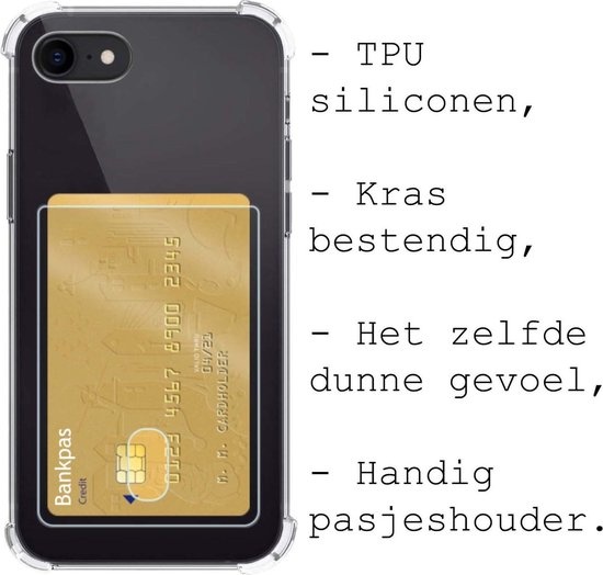 BASEY. Hoes Geschikt voor iPhone 8 Hoesje Shock Proof Case Hoes - Hoesje Geschikt voor iPhone 8 Hoes Cover Shockproof - Transparant