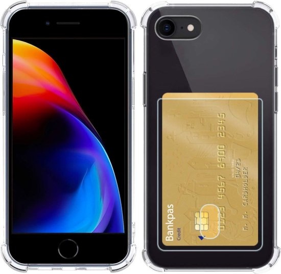 BASEY. Hoes Geschikt voor iPhone 8 Hoesje Shock Proof Case Hoes - Hoesje Geschikt voor iPhone 8 Hoes Cover Shockproof - Transparant - 2 Stuks