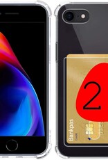 BASEY. Hoes Geschikt voor iPhone 7/8 Hoesje Shock Proof Case Hoes - Hoesje Geschikt voor iPhone 7/8 Hoes Cover Shockproof - Transparant - 2 Stuks