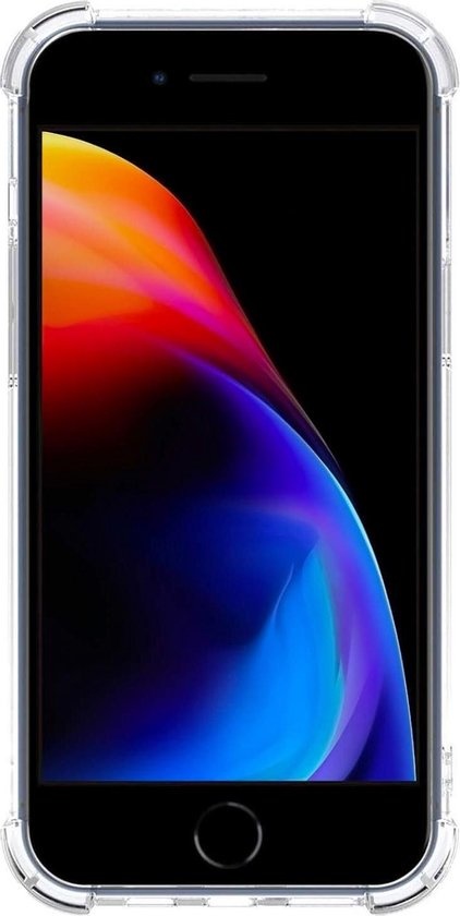 BASEY. Hoes Geschikt voor iPhone 7/8/SE 2020 Hoesje Shock Proof Case Hoes - Hoesje Geschikt voor iPhone 7/8/SE 2020 Hoes Cover Shockproof - Transparant - 2 Stuks