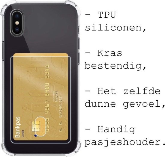 BASEY. Hoes Geschikt voor iPhone Xs Hoesje Shock Proof Case Hoes - Hoesje Geschikt voor iPhone Xs Hoes Cover Shockproof - Transparant