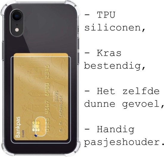 BASEY. Hoes Geschikt voor iPhone XR Hoesje Shock Proof Case Hoes - Hoesje Geschikt voor iPhone XR Hoes Cover Shockproof - Transparant - 2 Stuks