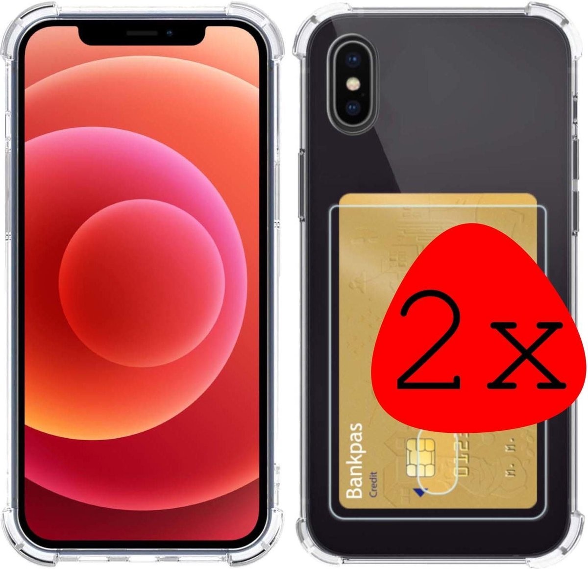 BASEY. Hoes Geschikt voor iPhone Xs Max Hoesje Shock Proof Case Hoes - Hoesje Geschikt voor iPhone Xs Max Hoes Cover Shockproof - Transparant - 2 Stuks