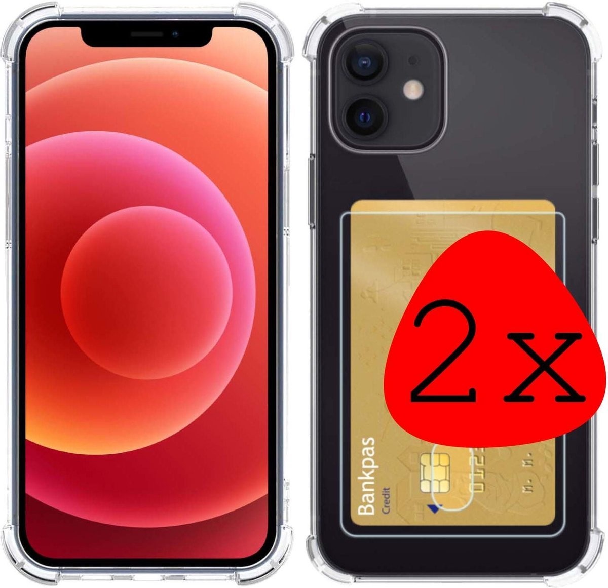 BASEY. Hoes Geschikt voor iPhone 11 Hoesje Shock Proof Case Hoes - Hoesje Geschikt voor iPhone 11 Hoes Cover Shockproof - Transparant - 2 Stuks