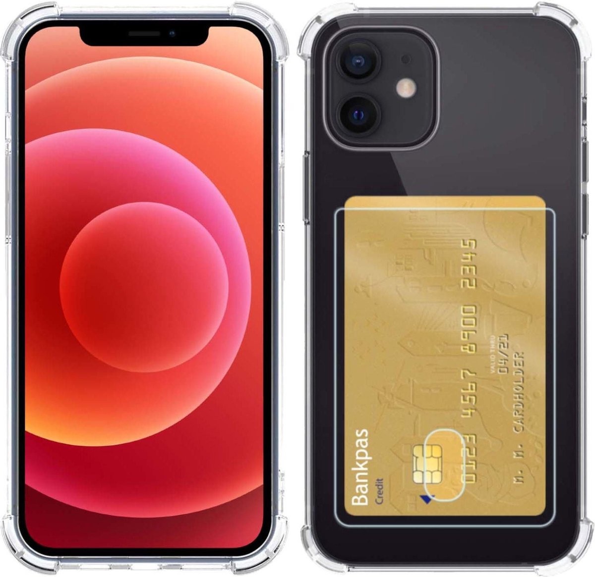 BASEY. Hoes Geschikt voor iPhone 12 Mini Hoesje Shock Proof Case Hoes - Hoesje Geschikt voor iPhone 12 Mini Hoes Cover Shockproof - Transparant