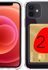 BASEY. Hoes Geschikt voor iPhone 12 Mini Hoesje Shock Proof Case Hoes - Hoesje Geschikt voor iPhone 12 Mini Hoes Cover Shockproof - Transparant - 2 Stuks