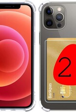 BASEY. Hoes Geschikt voor iPhone 12 Hoesje Shock Proof Case Hoes - Hoesje Geschikt voor iPhone 12 Hoes Cover Shockproof - Transparant - 2 Stuks