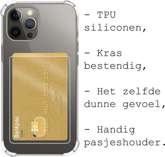 BASEY. Hoes Geschikt voor iPhone 12/12 Pro Hoesje Shock Proof Case Hoes - Hoesje Geschikt voor iPhone 12/12 Pro Hoes Cover Shockproof - Transparant - 2 Stuks