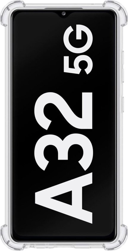 BASEY. Hoes Geschikt voor Samsung A32 5G Hoesje Shock Proof Case Hoes - Hoesje Geschikt voor Samsung Galaxy A32 5G Hoes Cover Shockproof - Transparant