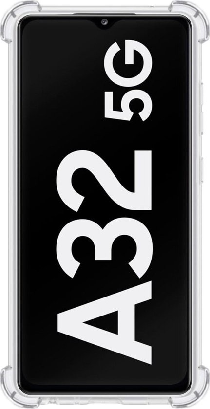 Hoes Geschikt voor Samsung A32 5G Hoesje Shock Proof Case Hoes - Hoesje Geschikt voor Samsung Galaxy A32 5G Hoes Cover Shockproof - Transparant - 2 Stuks