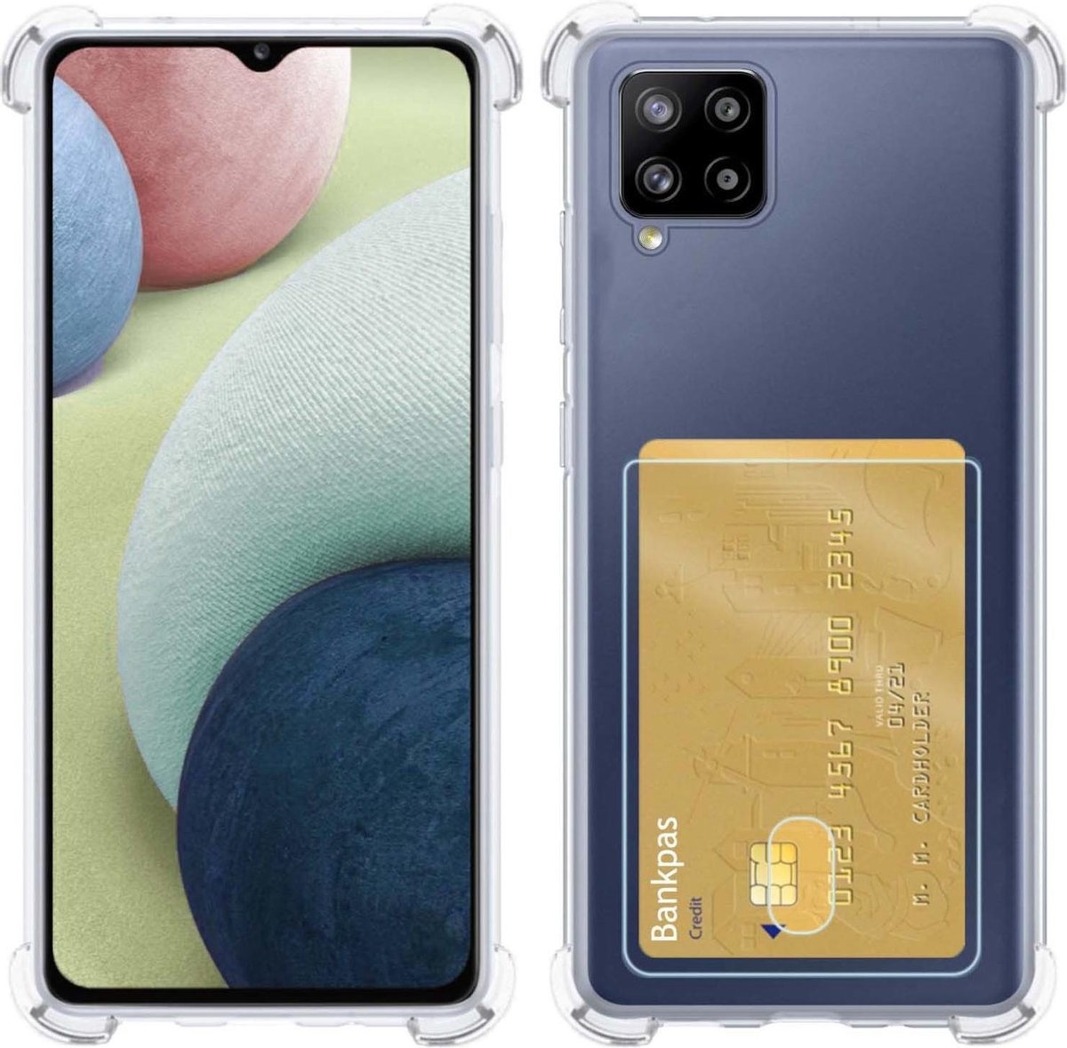 BASEY. Hoes Geschikt voor Samsung A42 Hoesje Shock Proof Case Hoes - Hoesje Geschikt voor Samsung Galaxy A42 Hoes Cover Shockproof - Transparant