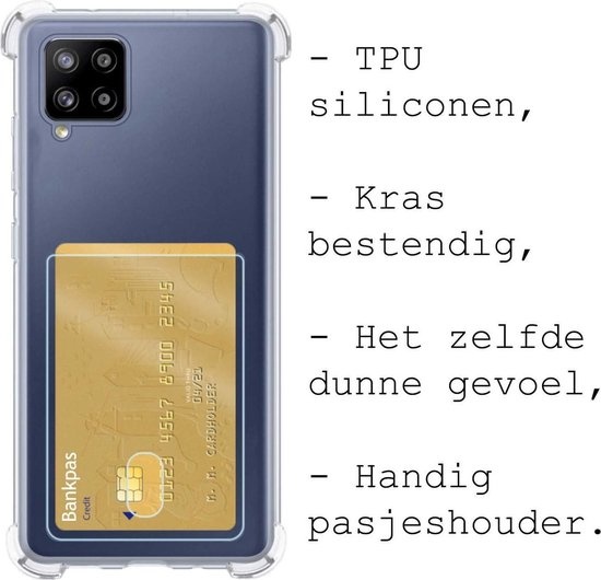 BASEY. Hoes Geschikt voor Samsung A42 Hoesje Shock Proof Case Hoes - Hoesje Geschikt voor Samsung Galaxy A42 Hoes Cover Shockproof - Transparant