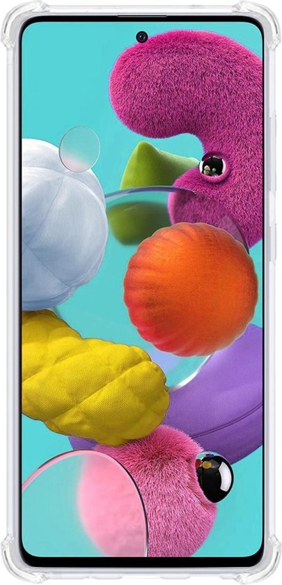 BASEY. Hoes Geschikt voor Samsung A51 Hoesje Shock Proof Case Hoes - Hoesje Geschikt voor Samsung Galaxy A51 Hoes Cover Shockproof - Transparant